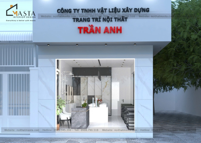 Thiết kế showroom thiết bị vệ sinh - Gạch men Trần Anh, Hóc Môn